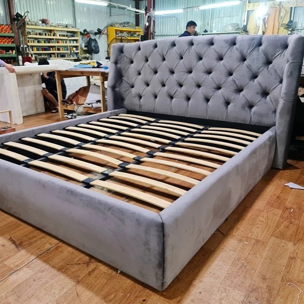 Giường ngủ đệm vải nhung hiện đại Pula PB19